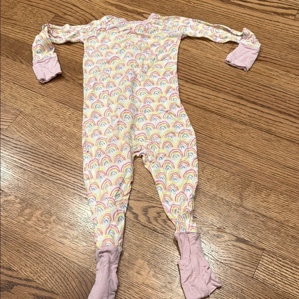 Little sleepies rainbow footie